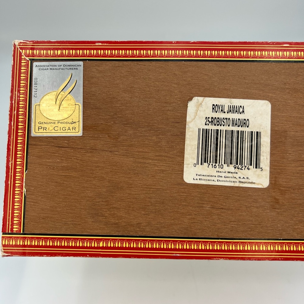 Royal Jamaica Empty Cigar Box Dominican Republic Vintage 10x5” Storage Decor - Picture 3 of 9